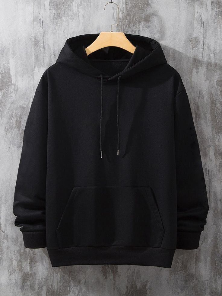 Classic Black Minimal Hoodie | Everyday Comfort Wear